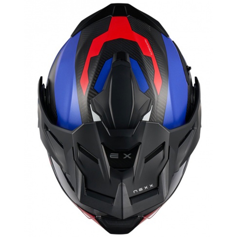 Casco de moto abatible Nexx X.Lifecountry Terra azul-rojo mate