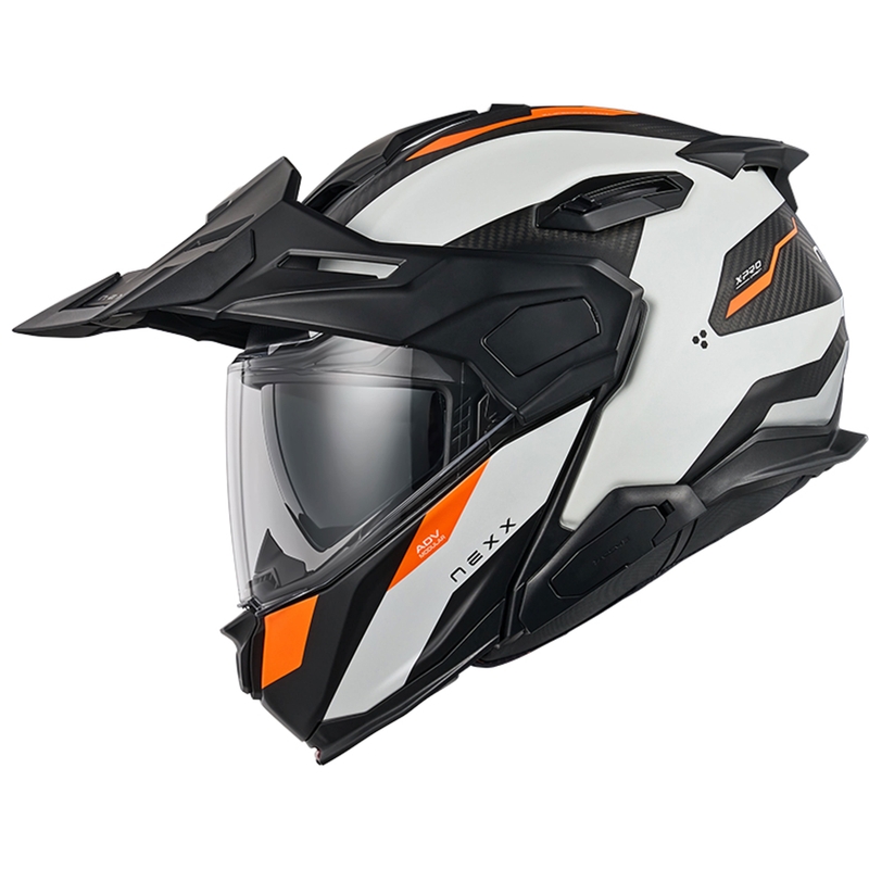Casco de moto abatible Nexx X.Lifecountry Terra blanco mate-naranja liquidación