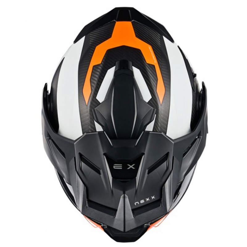 Casco de moto abatible Nexx X.Lifecountry Terra blanco mate-naranja liquidación