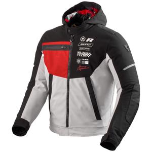 Chaqueta de moto Revit Haste H2O negra y roja