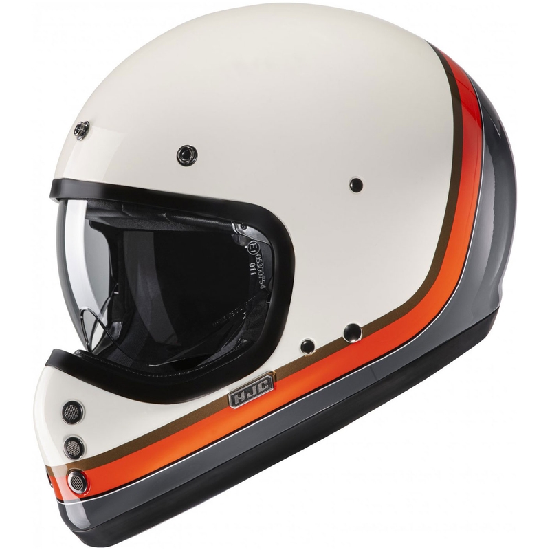 Casco integral de moto HJC V60 Scoby MC7 beige-negro-naranja-gris