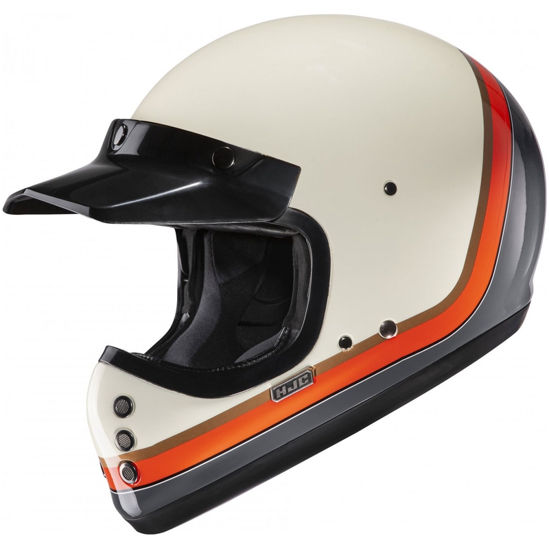 Casco integral de moto HJC V60 Scoby MC7 beige-negro-naranja-gris