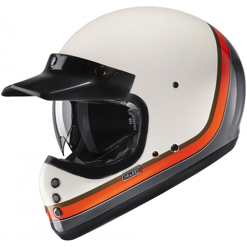 Casco integral de moto HJC V60 Scoby MC7 beige-negro-naranja-gris