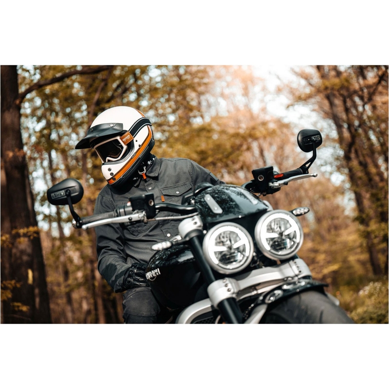 Casco integral de moto HJC V60 Scoby MC7 beige-negro-naranja-gris