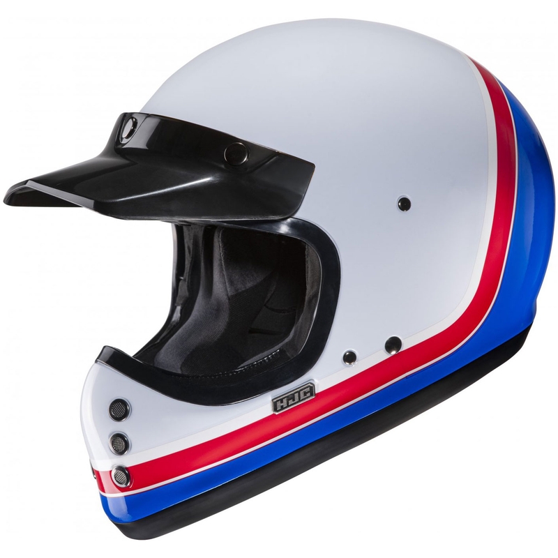 Casco integral de moto HJC V60 Scoby MC21 blanco-rojo-azul