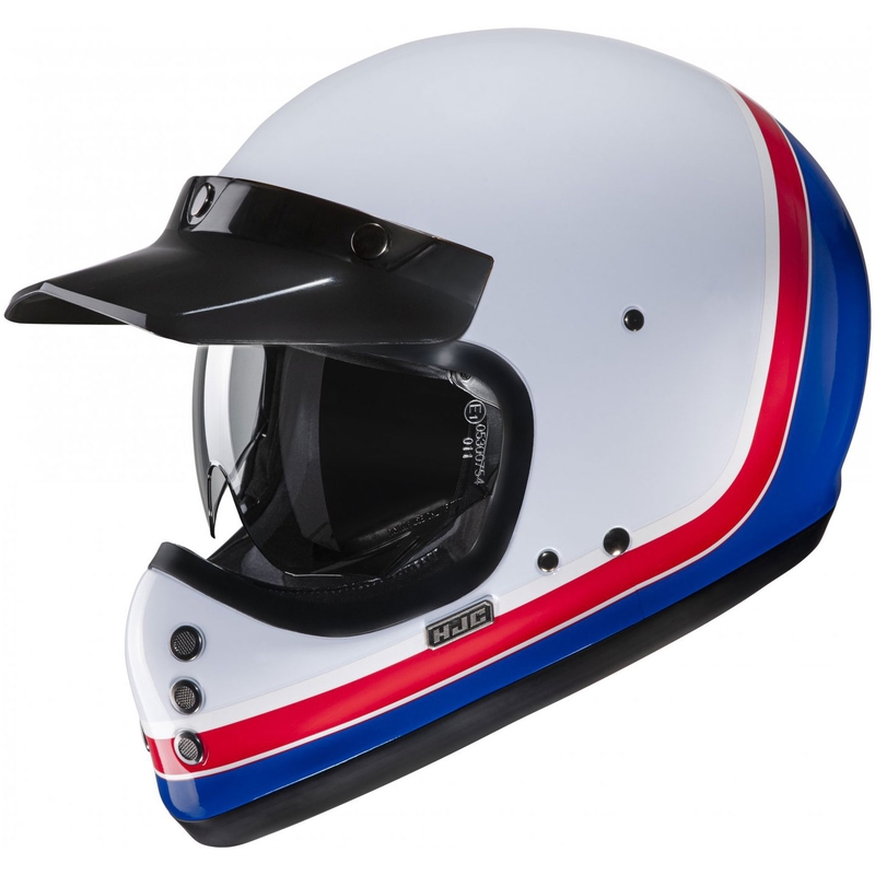 Casco integral de moto HJC V60 Scoby MC21 blanco-rojo-azul