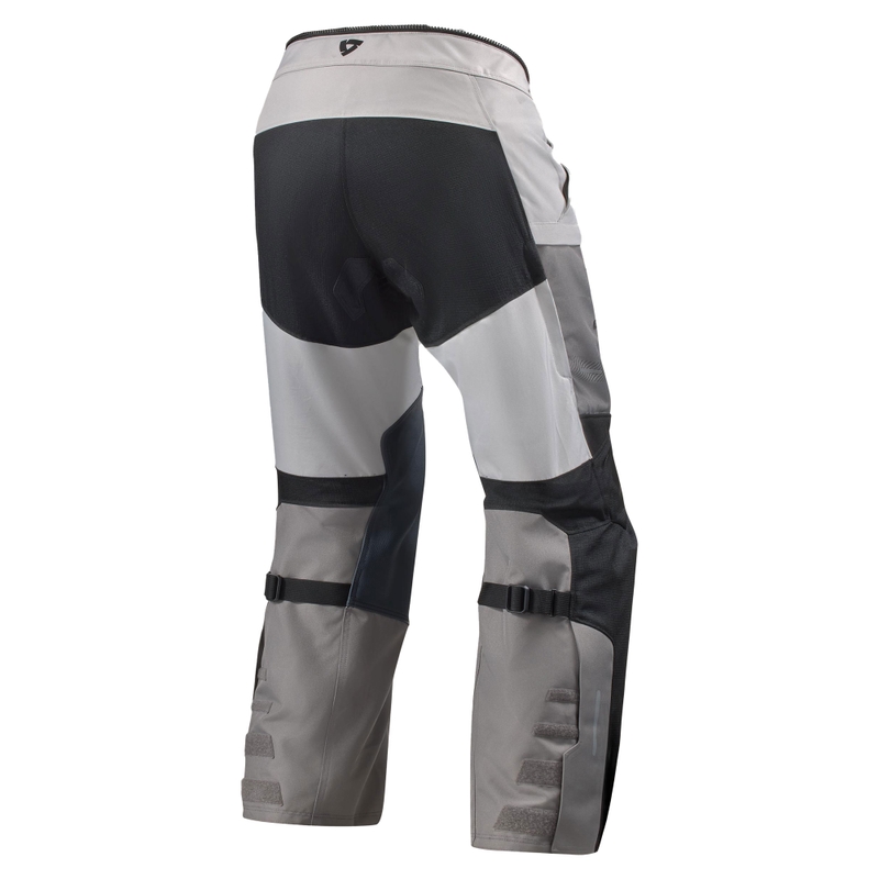 Pantalones de moto Revit Sand 5 H2O de acabado extendido, color plata y negro