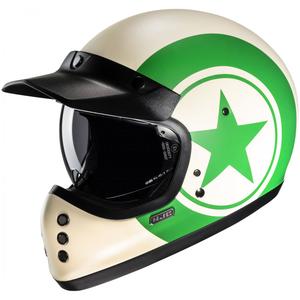 Casco integral de moto HJC V60 Nyx MC4SF blanco-verde