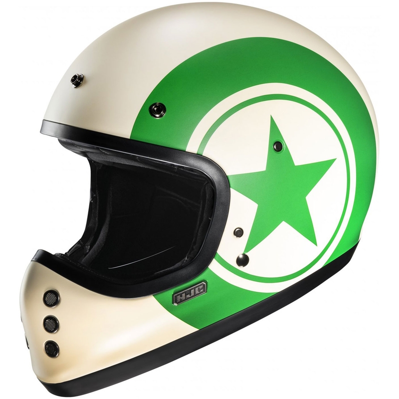 Casco integral de moto HJC V60 Nyx MC4SF blanco-verde