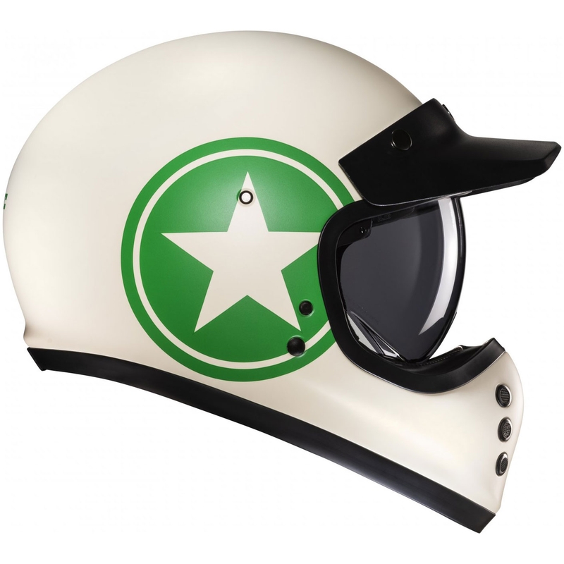 Casco integral de moto HJC V60 Nyx MC4SF blanco-verde