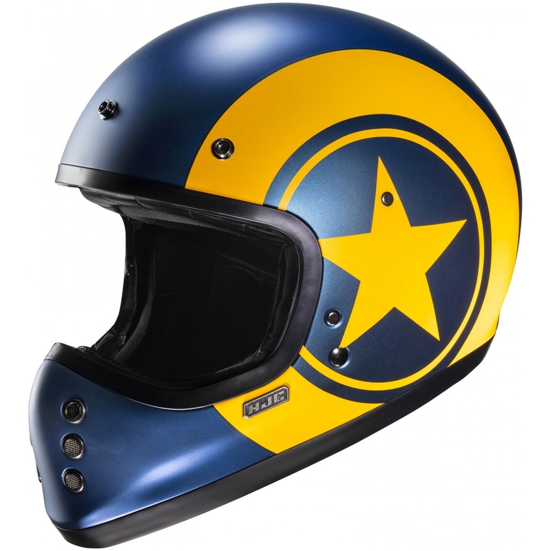 Casco integral de moto HJC V60 Nyx MC3SF azul-amarillo