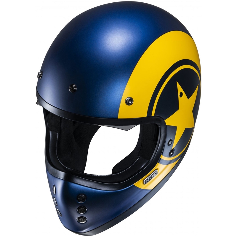 Casco integral de moto HJC V60 Nyx MC3SF azul-amarillo