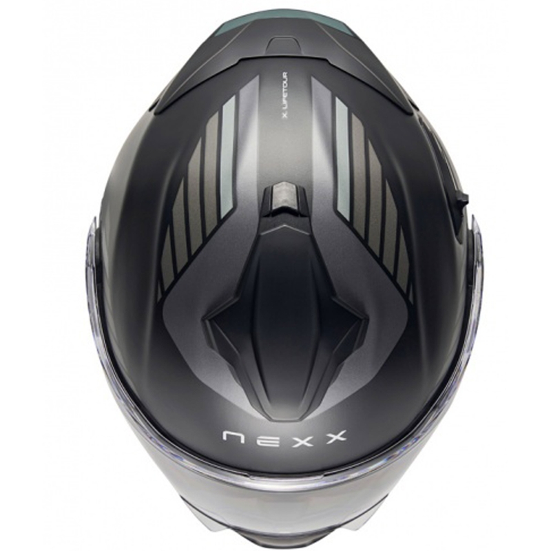 Casco de moto abatible Nexx X.Lifetour Globe negro mate-gris liquidación