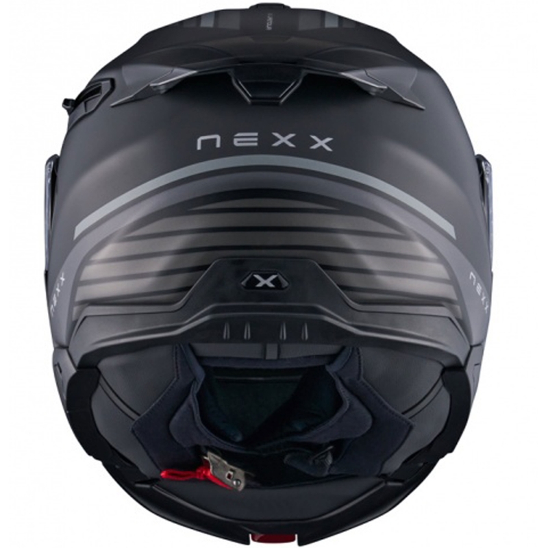 Casco de moto abatible Nexx X.Lifetour Globe negro mate-gris liquidación