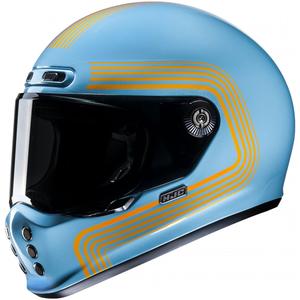 Casco integral de moto HJC V10 Foni MC27 turquesa-naranja