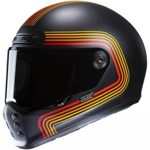Casco integral de moto HJC V10 Foni MC1SF negro-rojo-naranja