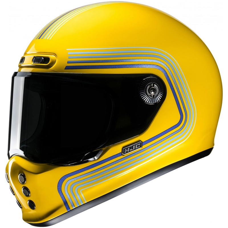 Casco integral de moto HJC V10 Foni MC3 amarillo-azul