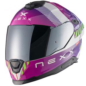 Casco integral de moto NEXX Y.100R Fade morado-blanco