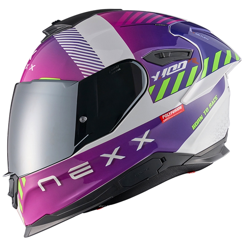 Casco integral de moto NEXX Y.100R Fade morado-blanco liquidación