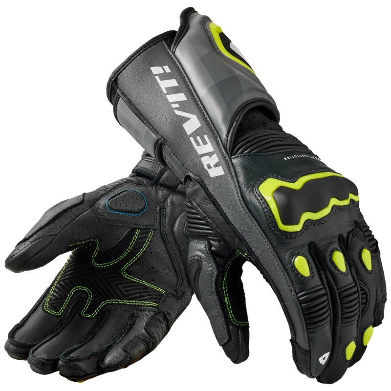Guantes de moto Revit Quantum 3 gris-amarillo fluo