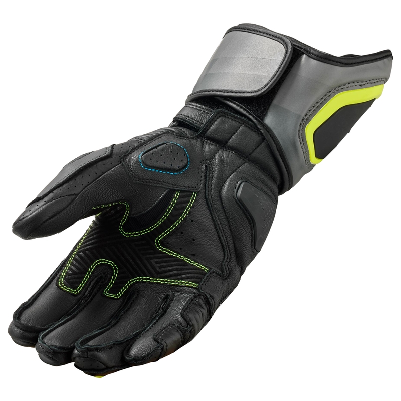 Guantes de moto Revit Quantum 3 gris-amarillo fluo