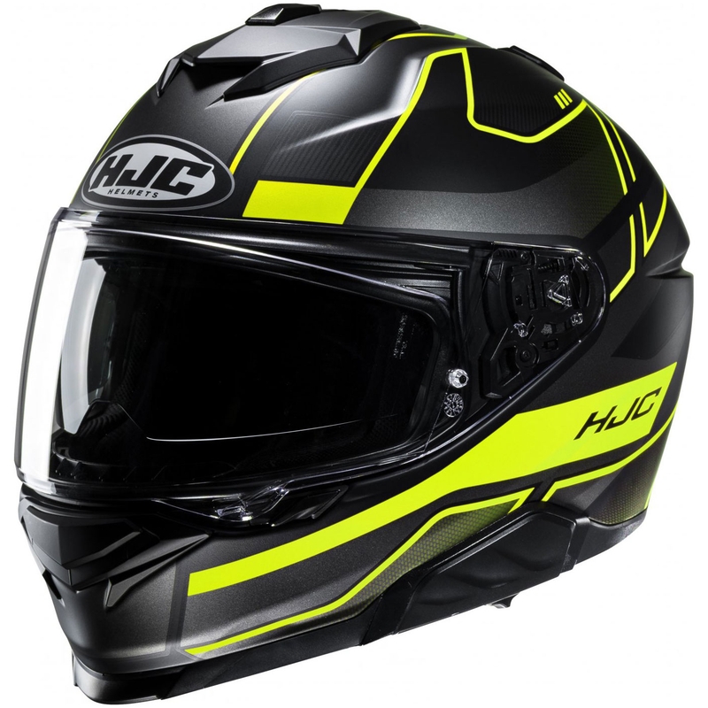 Casco integral de moto HJC i71 Iorix MC3HSF negro-amarillo fluo
