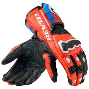 Guantes de moto Revit Quantum 3 rojo fluorescente-azul