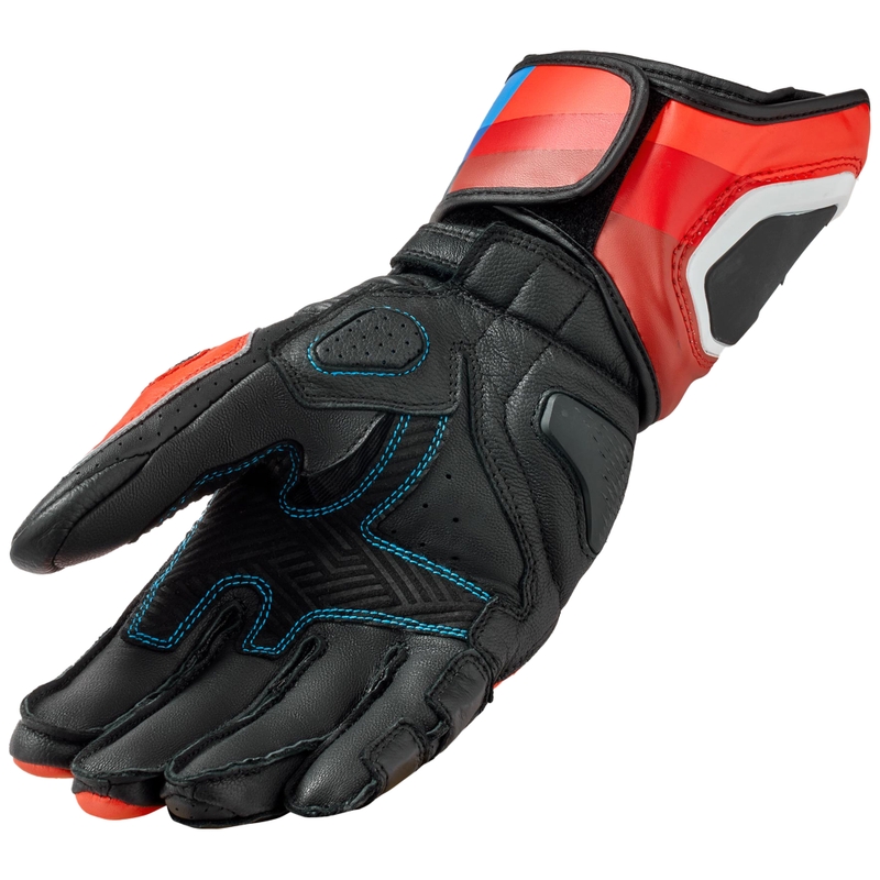 Guantes de moto Revit Quantum 3 rojo fluorescente-azul