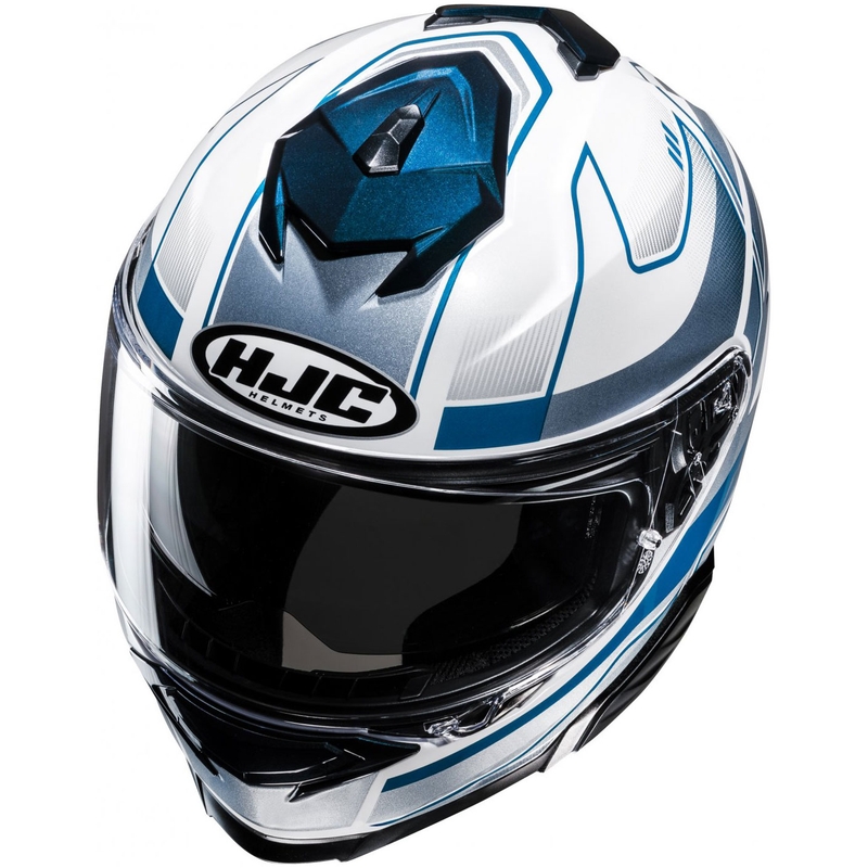 Casco integral de moto HJC i71 Iorix MC2 blanco-azul-plata