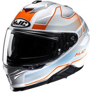 Casco integral de moto HJC i71 Iorix MC27 blanco-naranja-gris
