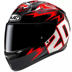 Casco integral de moto HJC C10 Diablo Mask MC1 negro-rojo-blanco