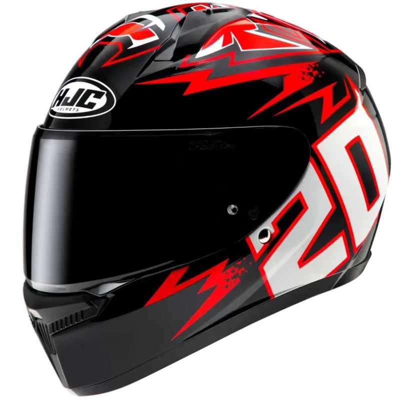 Casco integral de moto HJC C10 Diablo Mask MC1 negro-rojo-blanco