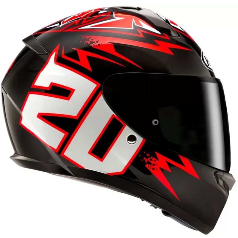 Casco integral de moto HJC C10 Diablo Mask MC1 negro-rojo-blanco