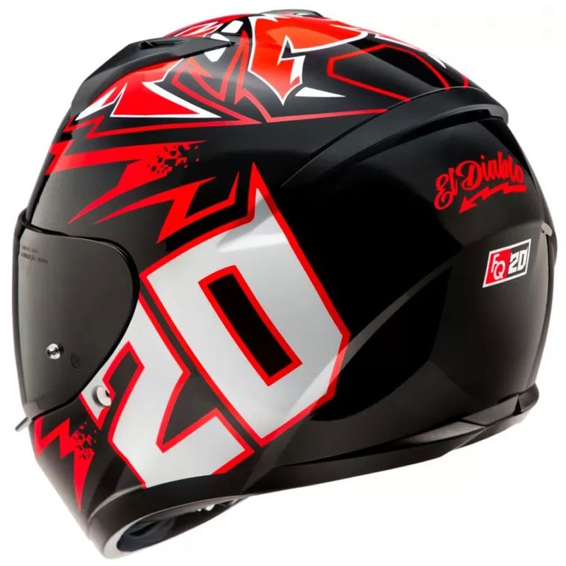Casco integral de moto HJC C10 Diablo Mask MC1 negro-rojo-blanco