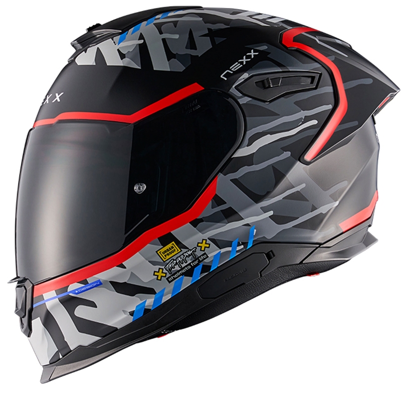 Casco integral de moto NEXX Y.100R Urbangram negro-rojo liquidación