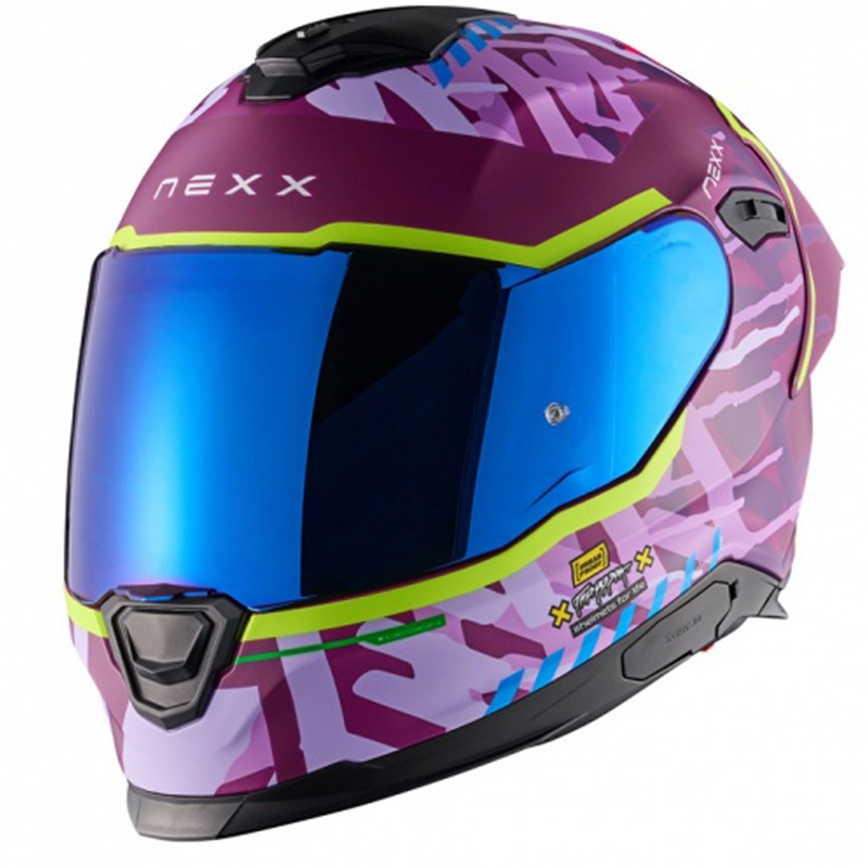 Casco integral de moto NEXX Y.100R Urbangram morado mate