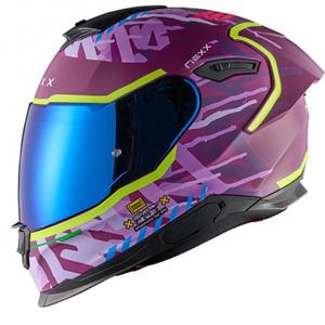Casco integral de moto NEXX Y.100R Urbangram morado mate