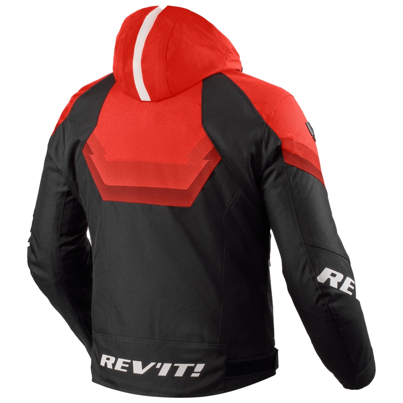 Chaqueta de moto Revit Quantum 3 H2O negra y roja