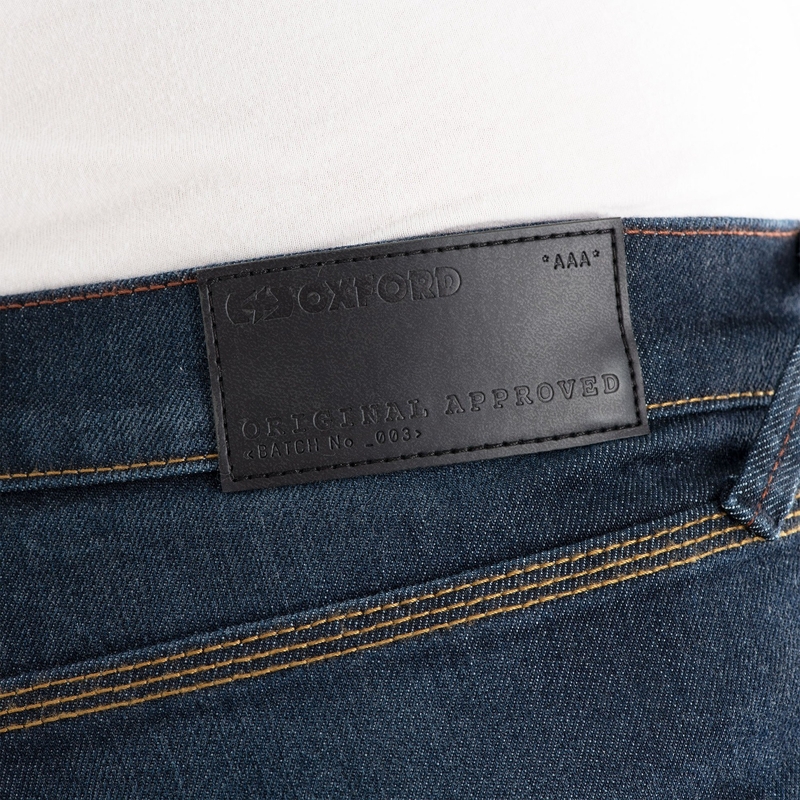 Vaqueros Oxford originales aprobados AAA rectos, vaqueros de moto, lavados en azul