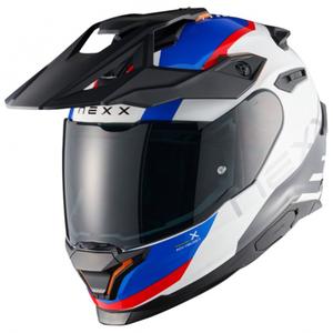 Casco de moto enduro NEXX Y.TRAVL Quest blanco-azul-rojo