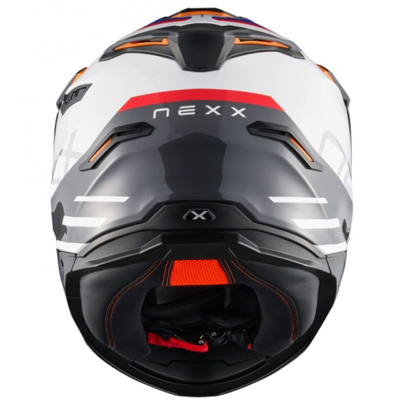 Casco de moto enduro NEXX Y.TRAVL Quest blanco-azul-rojo
