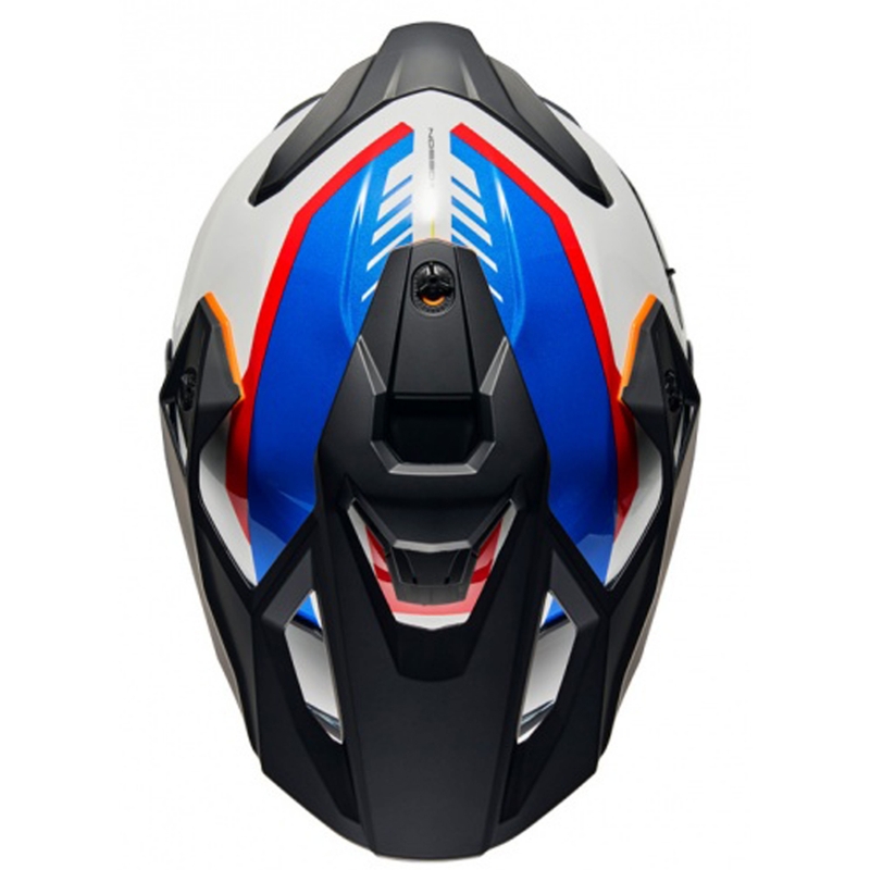 Casco de moto enduro NEXX Y.TRAVL Quest blanco-azul-rojo