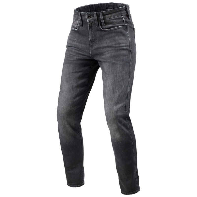Vaqueros de moto Revit Kai Skinny Short Mid Grey Stone