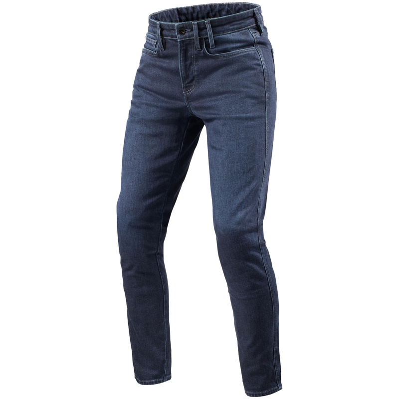 Vaqueros de moto Revit Kai Skinny Short Mid Blue Stone