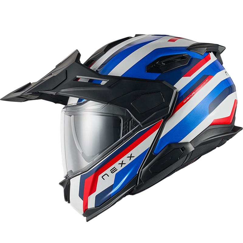 Casco de moto abatible Nexx X.Lifecountry Westbound azul-rojo