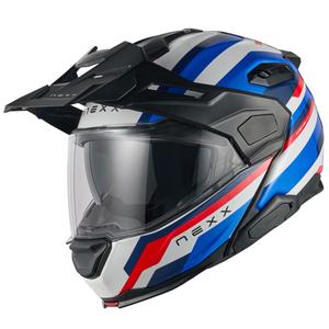 Casco de moto abatible Nexx X.Lifecountry Westbound azul-rojo