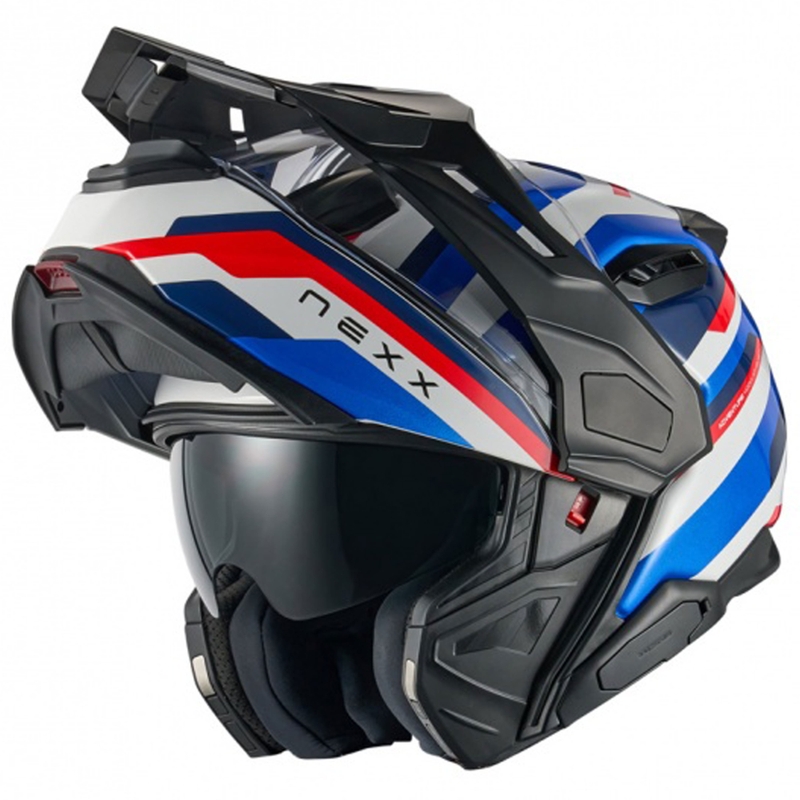 Casco de moto abatible Nexx X.Lifecountry Westbound azul-rojo