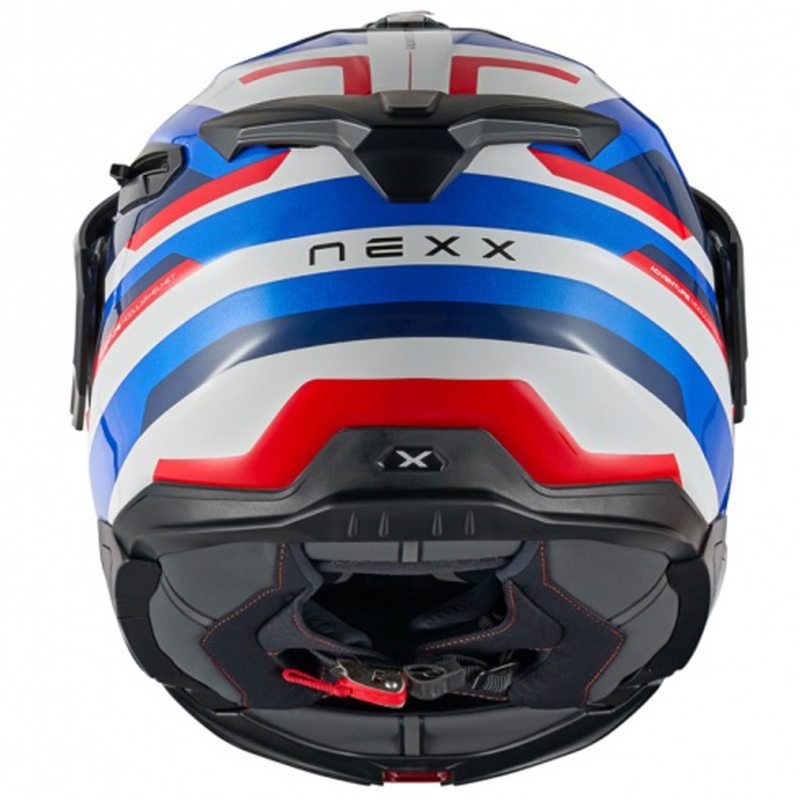 Casco de moto abatible Nexx X.Lifecountry Westbound azul-rojo