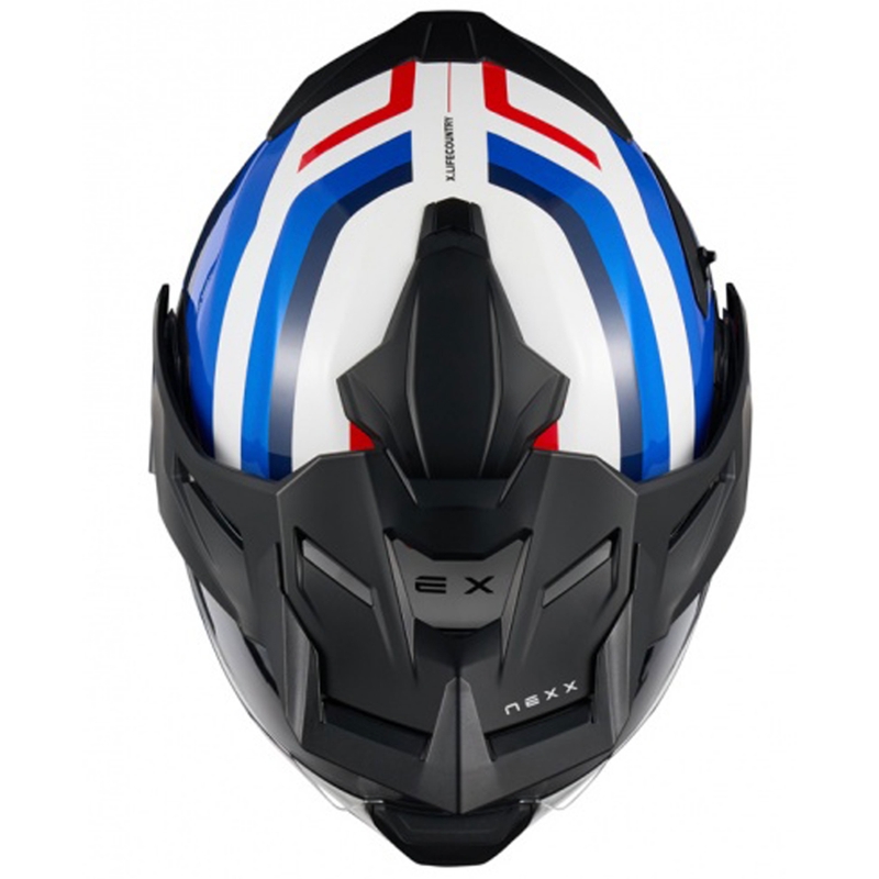 Casco de moto abatible Nexx X.Lifecountry Westbound azul-rojo