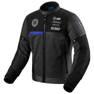 Chaqueta de moto Revit Swiftblade negra y azul